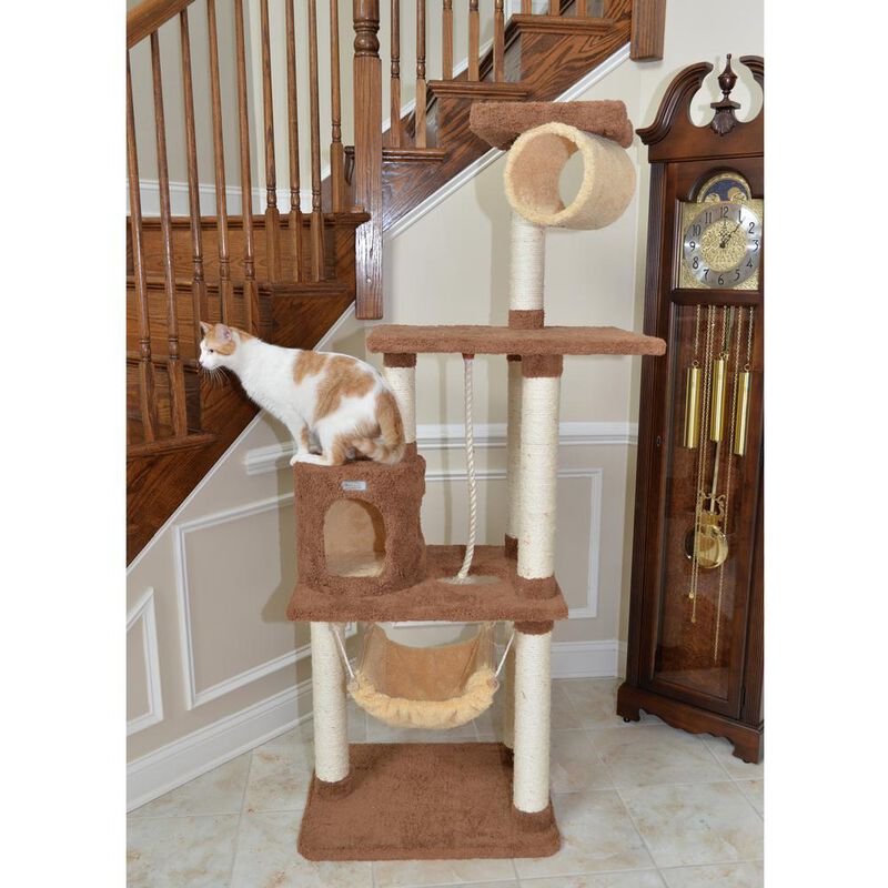 Armarkat 70 Real Wood Cat Tree With Scratch Posts, Hammock For Cats & Kittens