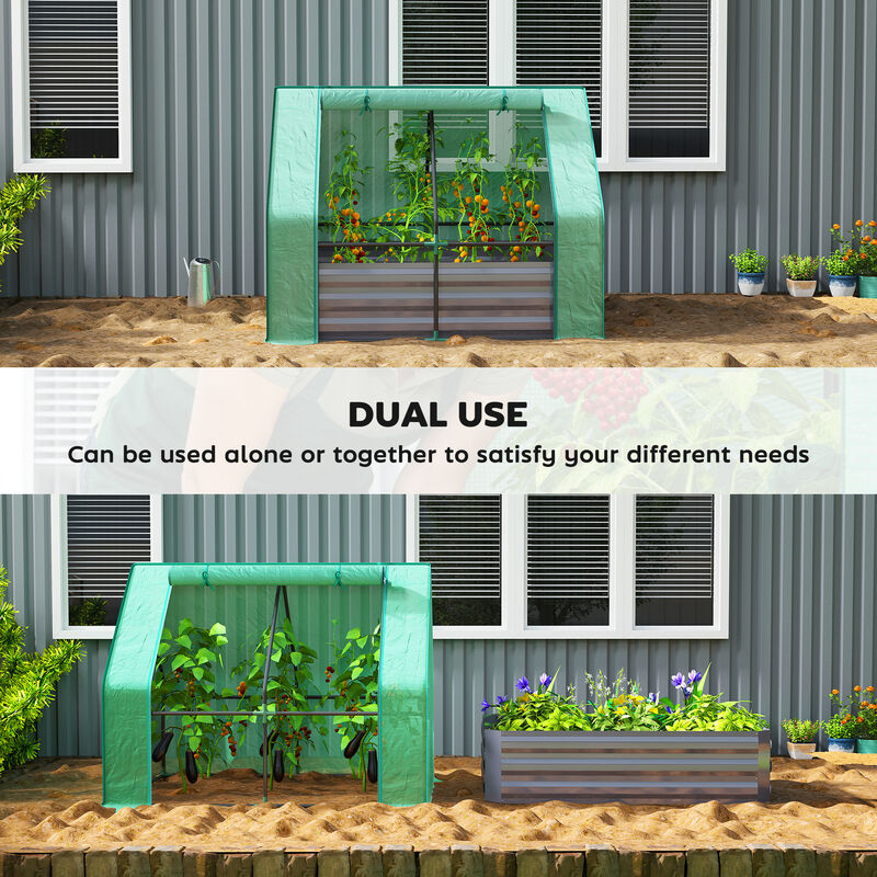 Hivvago Raised Garden Bed with Mini Greenhouse 4x3x1 ft image number 3
