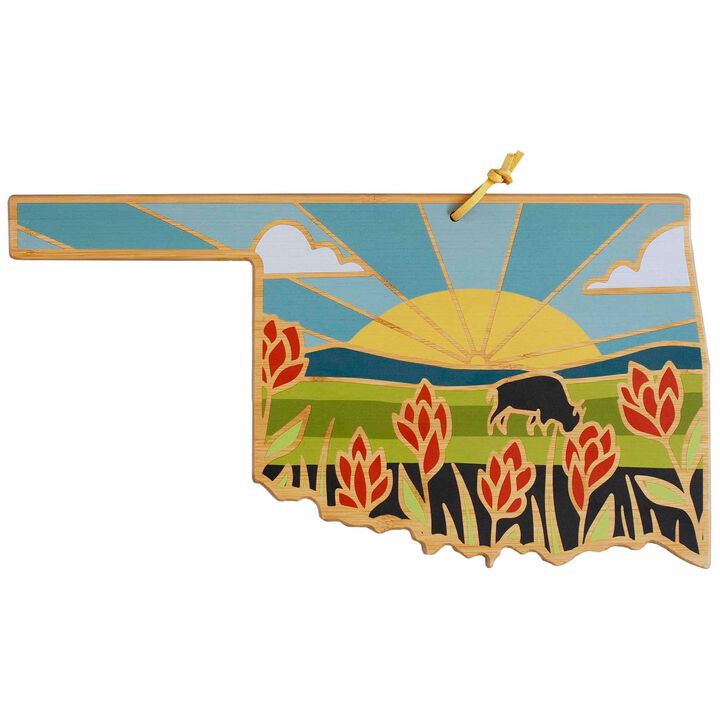 Oklahoma Cutting Board with Artwork by Summer Stokes