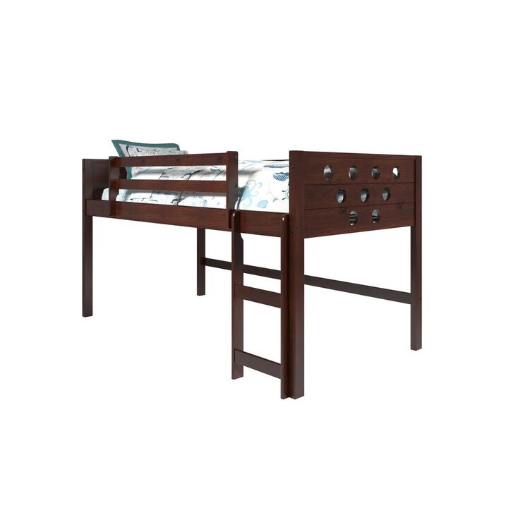 Donco Kids Circles Low Loft Bed, Dark Cappuccino