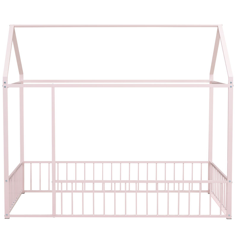 Merax Metal Bed House Bed Frame with Fence image number 3