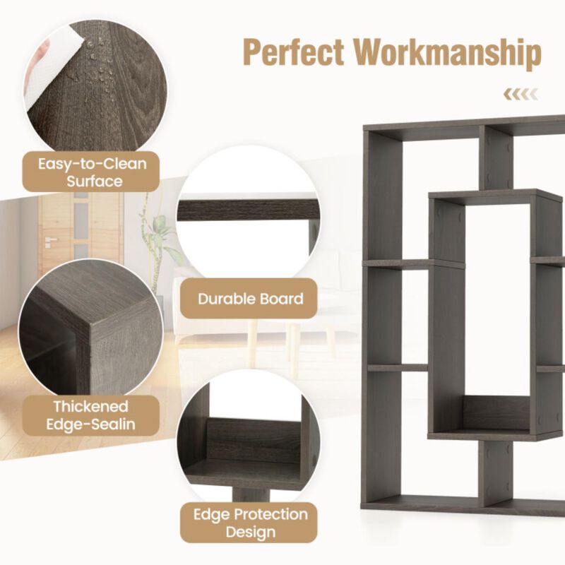 Hivvago 7-Cube Geometric Bookshelf Modern Decorative Open Bookcase