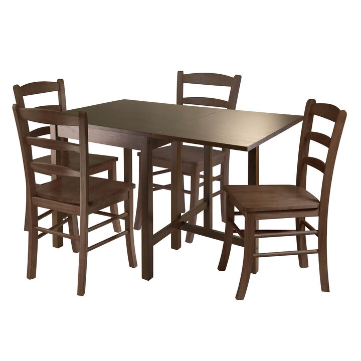 Winsome Lynden 5pc Dining Table with 4 Ladder Back Chairs