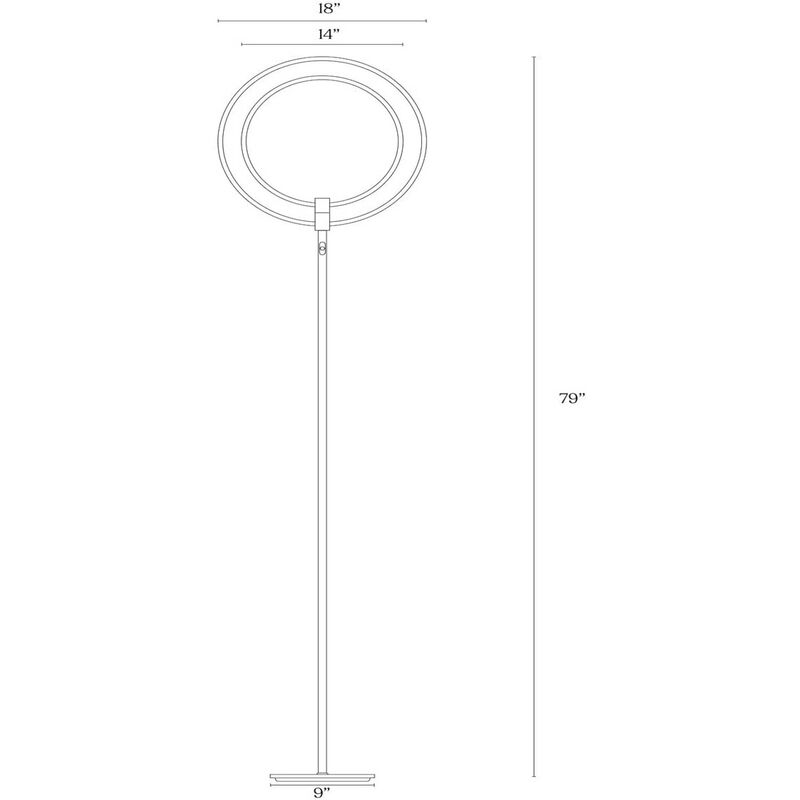 Eclipse Gold Brass LED Floor Lamp