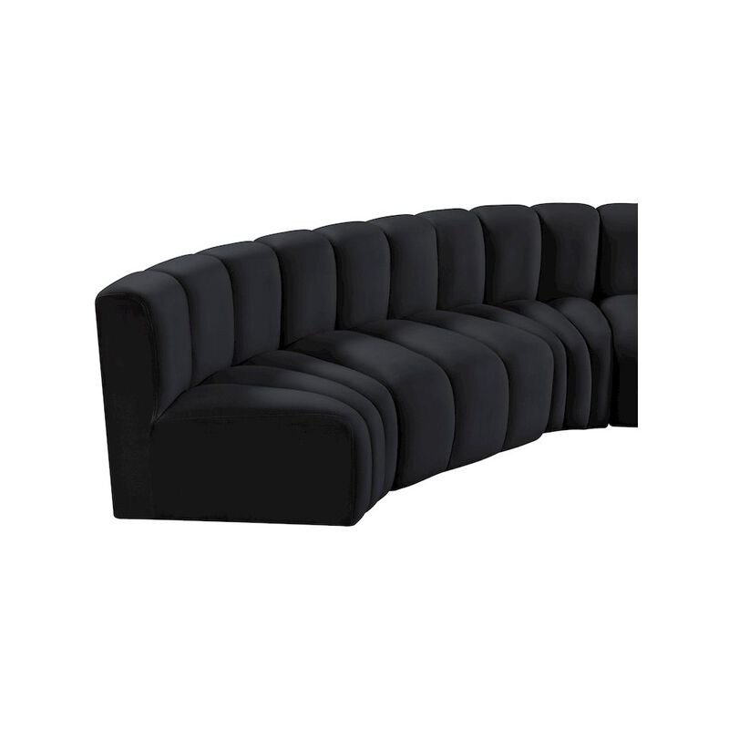 Meridian Furniture Arc Black Velvet Modular Sofa