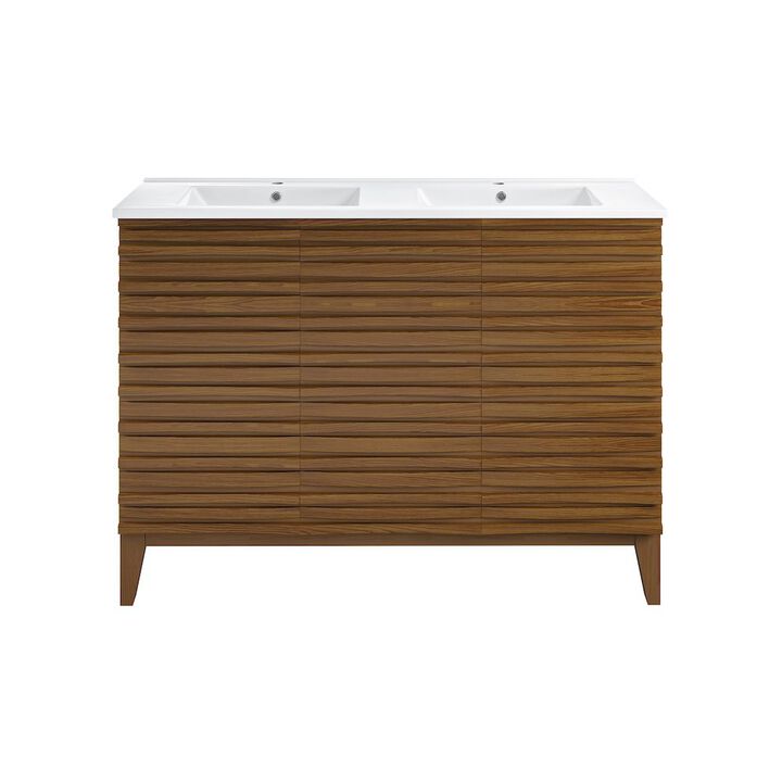 Cascade 48 in. Bathroom Vanity with 3-Hole Ceramic Sink Top