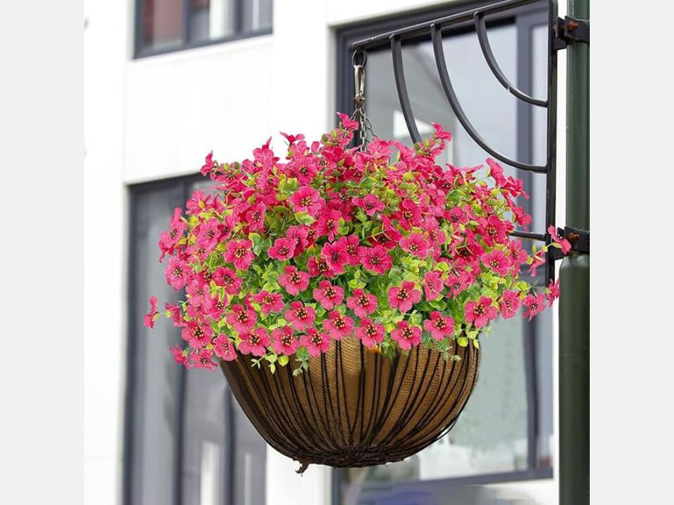 12 Bundle Fuchsia Artificial Outdoor Plants UV Resistant Window Box Decor