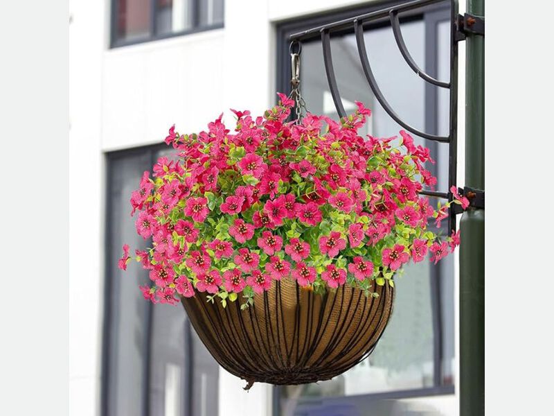 12 Bundle Fuchsia Artificial Outdoor Plants UV Resistant Window Box Decor image number 1