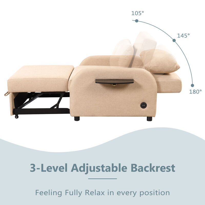Merax Multi-Functional Sofa Bed with Adjustable Backrest