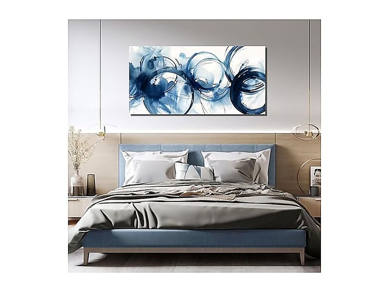 Blue Abstract Wall Art Office Minimalist Decor Bedroom Large Living Room 29 X 58 image number 3