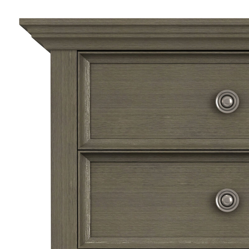 Amherst SOLID WOOD 24 inch Wide Traditional Bedside Nightstand Table in Farmhouse Grey
