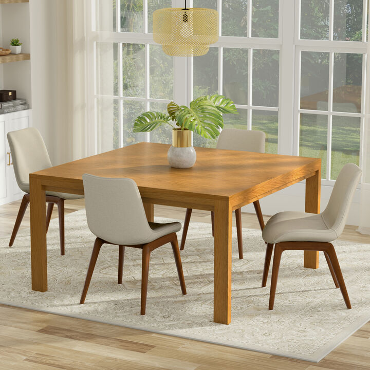 Wilson 54 inch x 54 inch Square Transitional Dining Table in Oak Veneer