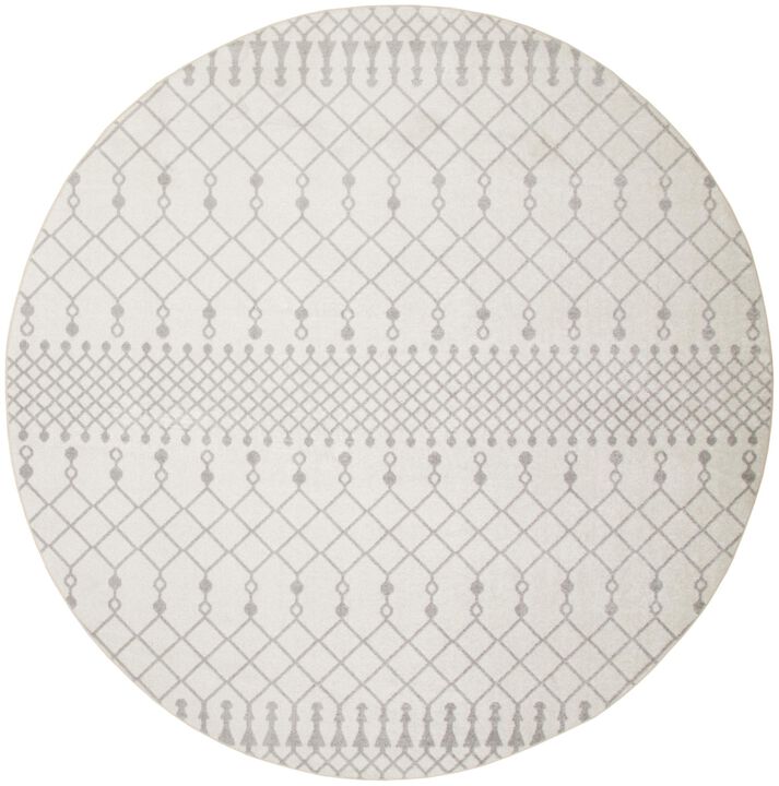 HomeRoots Moroccan Washable Round Rug