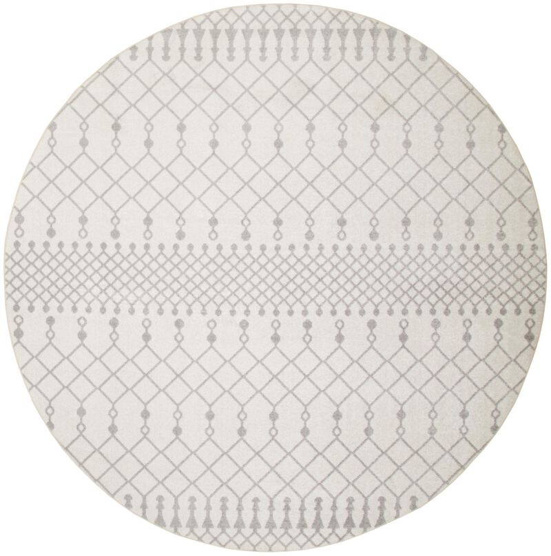 HomeRoots Moroccan Washable Round Rug image number 0