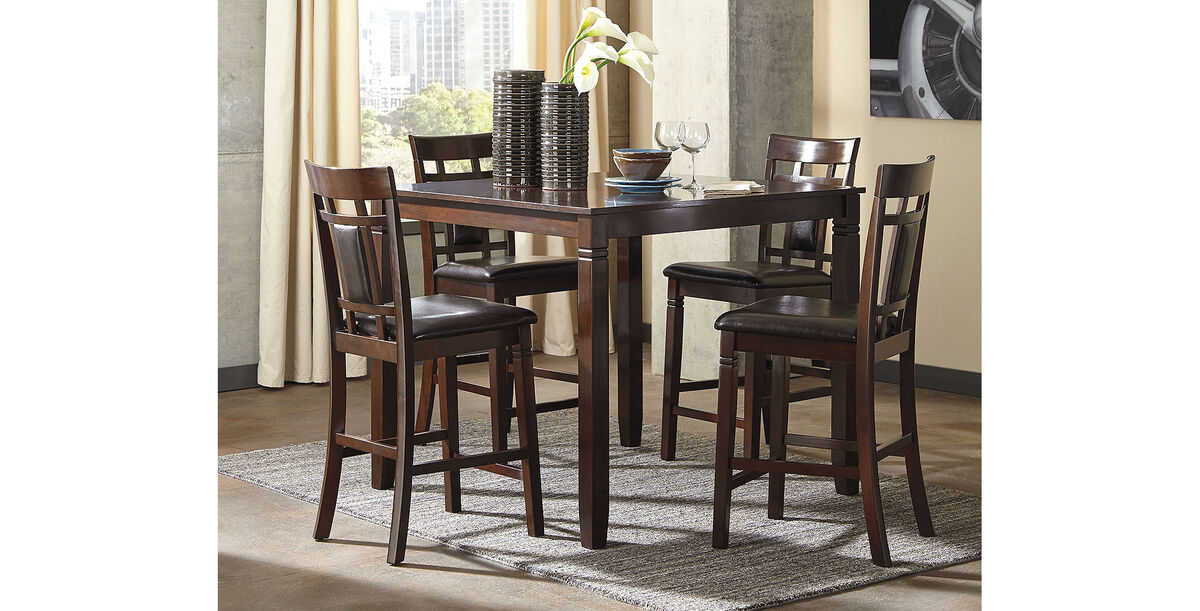 Bennox Counter Height Dining Table and 4 Bar Stools