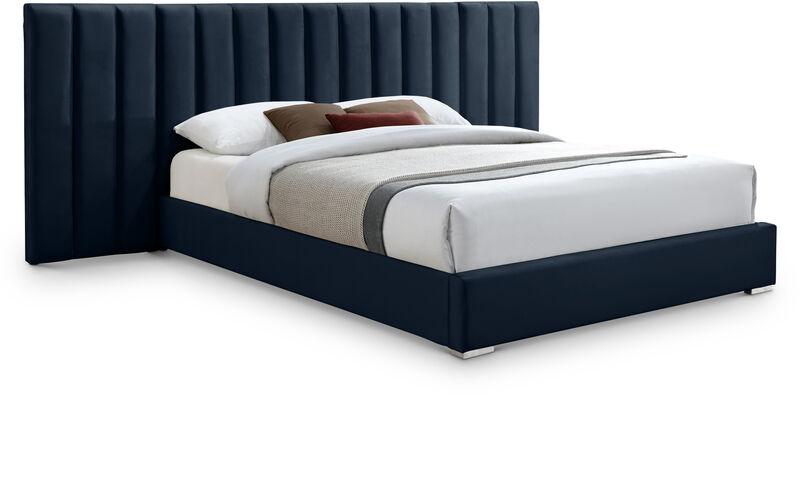Meridian Furniture Pablo Navy Velvet King Bed