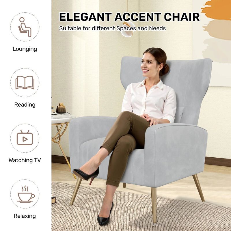 Modern Accent Chair Armchair for Living Room Bedroom Single Sofa Lounge Seating image number 5