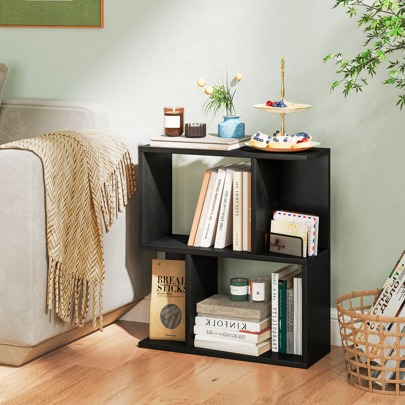 3-Tier Bookshelf with Display Shelf for Small Space