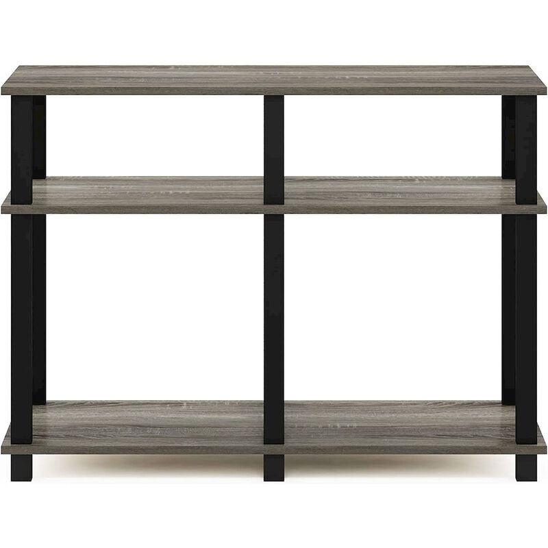 Furinno Romain Turn-N-Tube TV Stand for TV up to 40 Inch, French Oak/Black