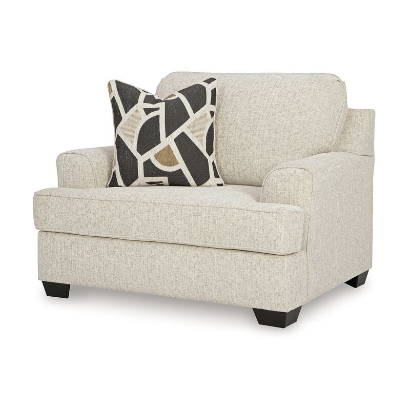 Burgess Accent Chair, Quartz Beige Polyester, 1 Throw Pillow, Black image number 4