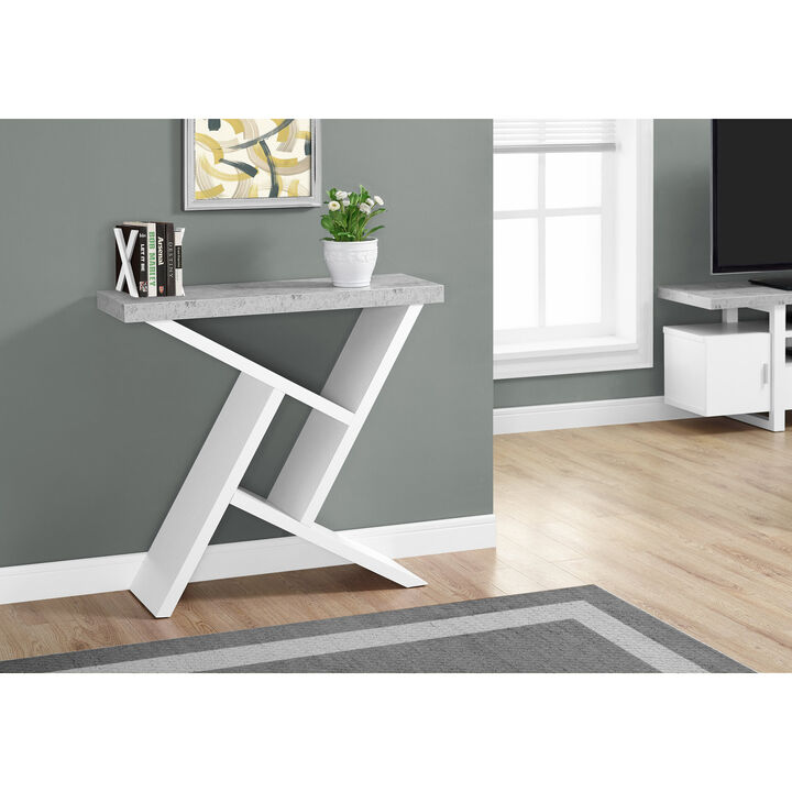 Monarch Specialties I 2405 Accent Table, Console, Entryway, Narrow, Sofa, Living Room, Bedroom, Laminate, Grey, White, Contemporary, Modern