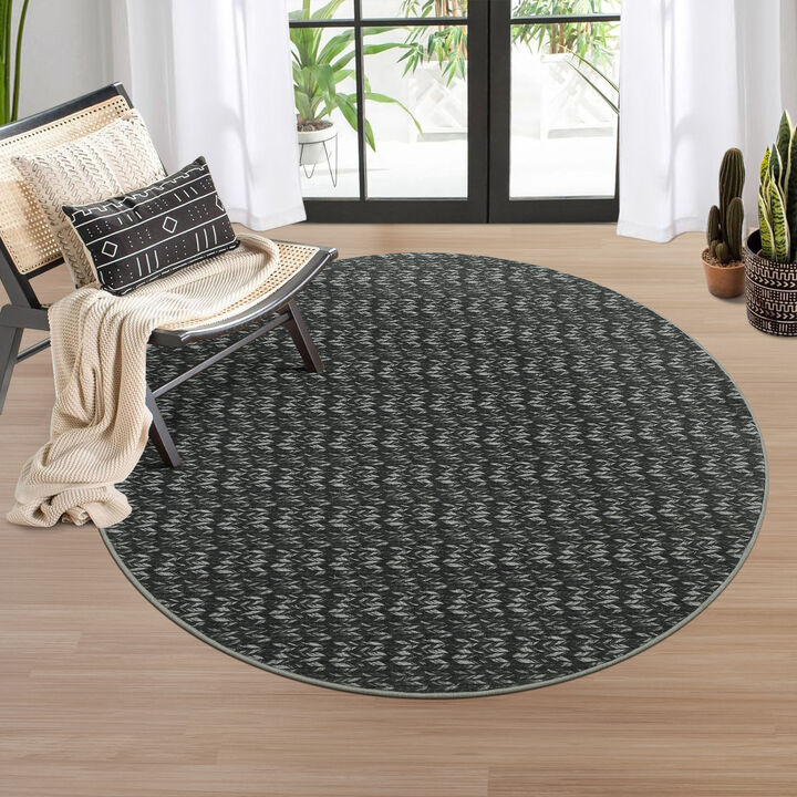 3X5 FT Modern Braided Printed Soft Low Pile Floor Cover Solid Distressed Indoor Carpet