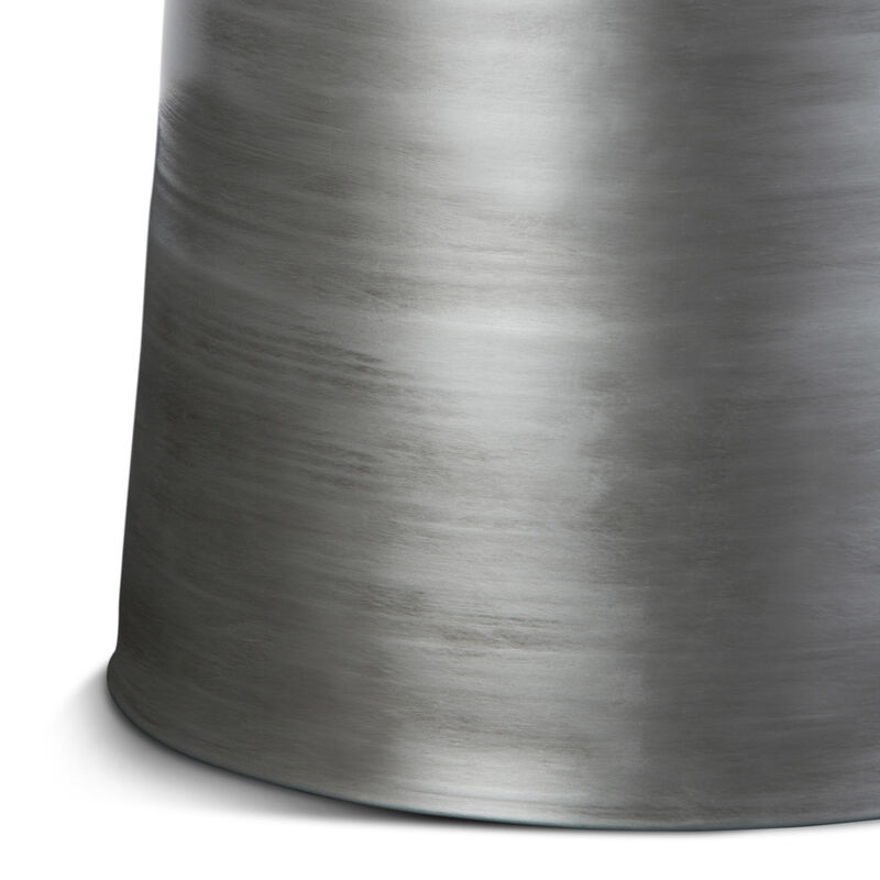 Toby 17 inch Wide Modern Industrial Metal Accent Table in Silver Iron, Assembled