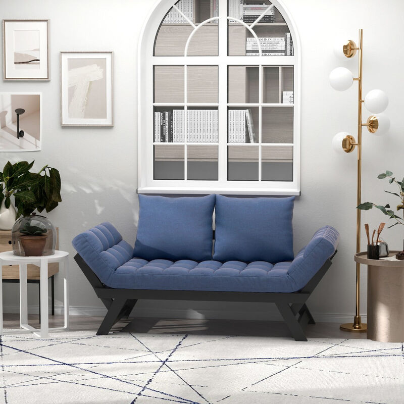 Single Person 3 Position Convertible Chaise Lounger Sofa Bed with 2