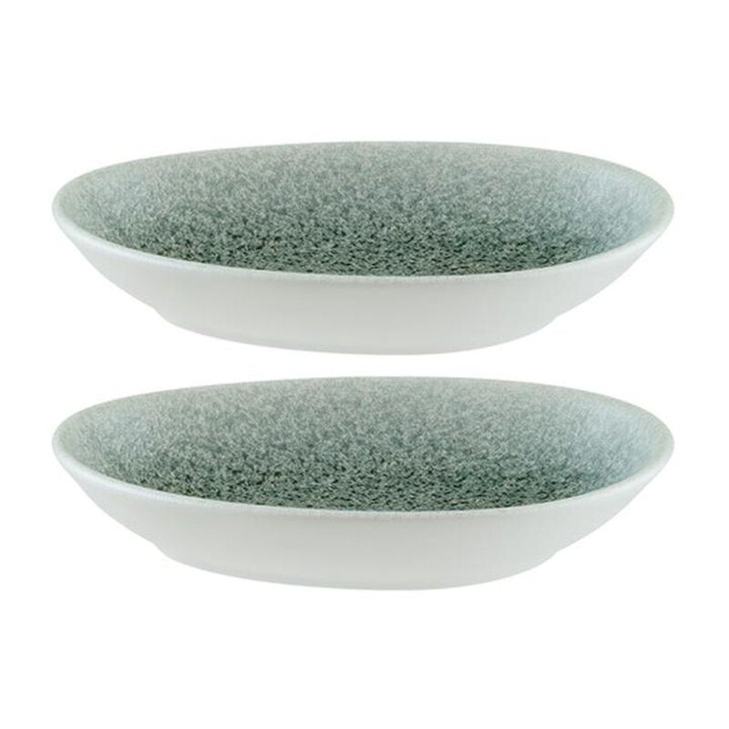 Luca Ocean Matte 6" x 4" x h:1" Organic Blue Vitrified Platter (Set of 2) image number 0