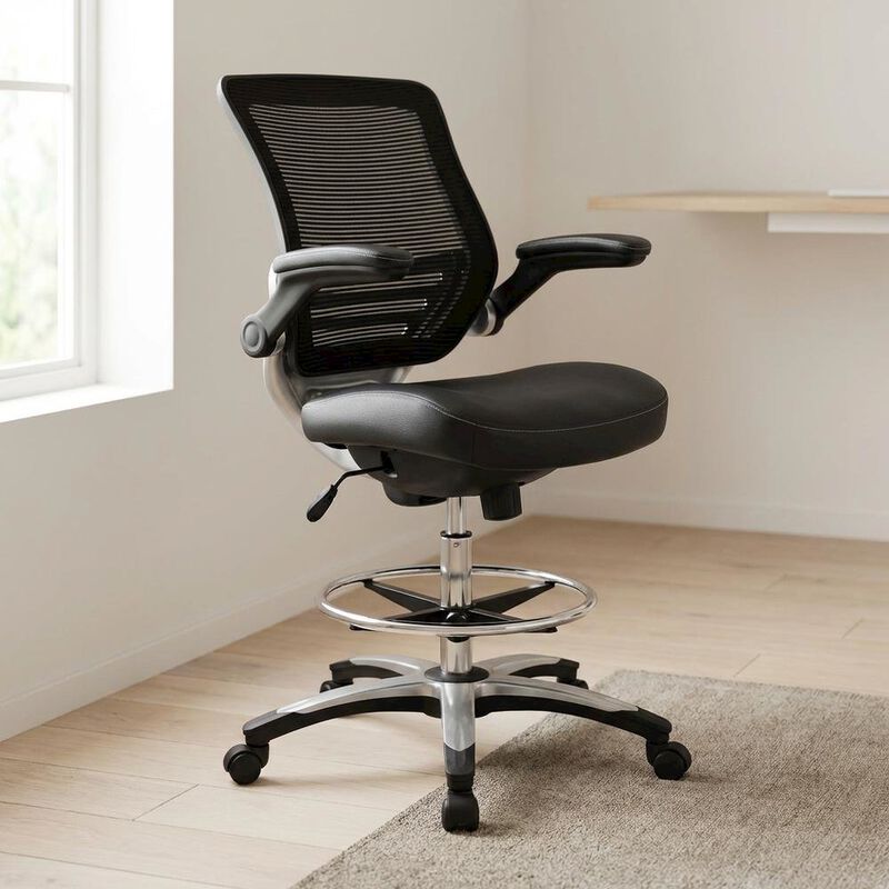 Plastic Drafting Chair with Armrest and Adjustable Height for Office Use image number 5