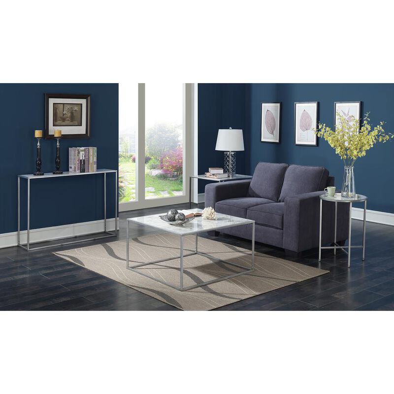 Convience Concept, Inc. Gold Coast Faux Marble Round End Table