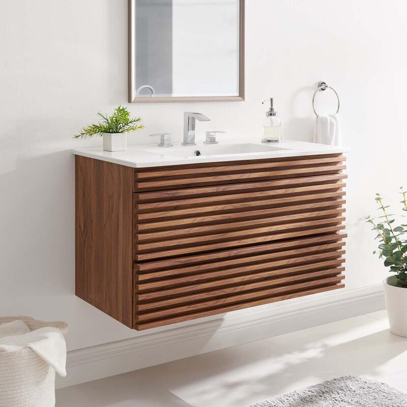 Modway Render 36 Wall-Mount Bathroom Vanity