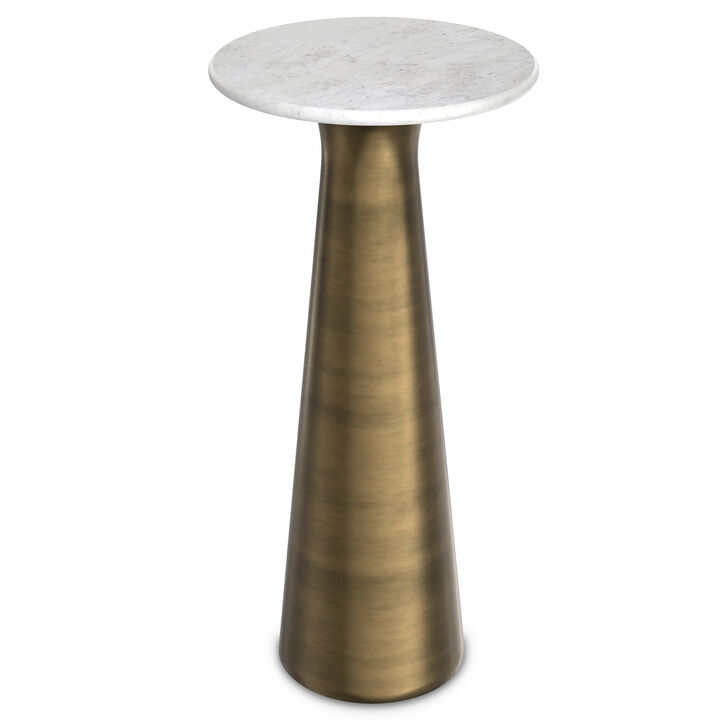 Nicollette Modern Contemporary 12 inch Wide Metal Side Table in Antique Brass