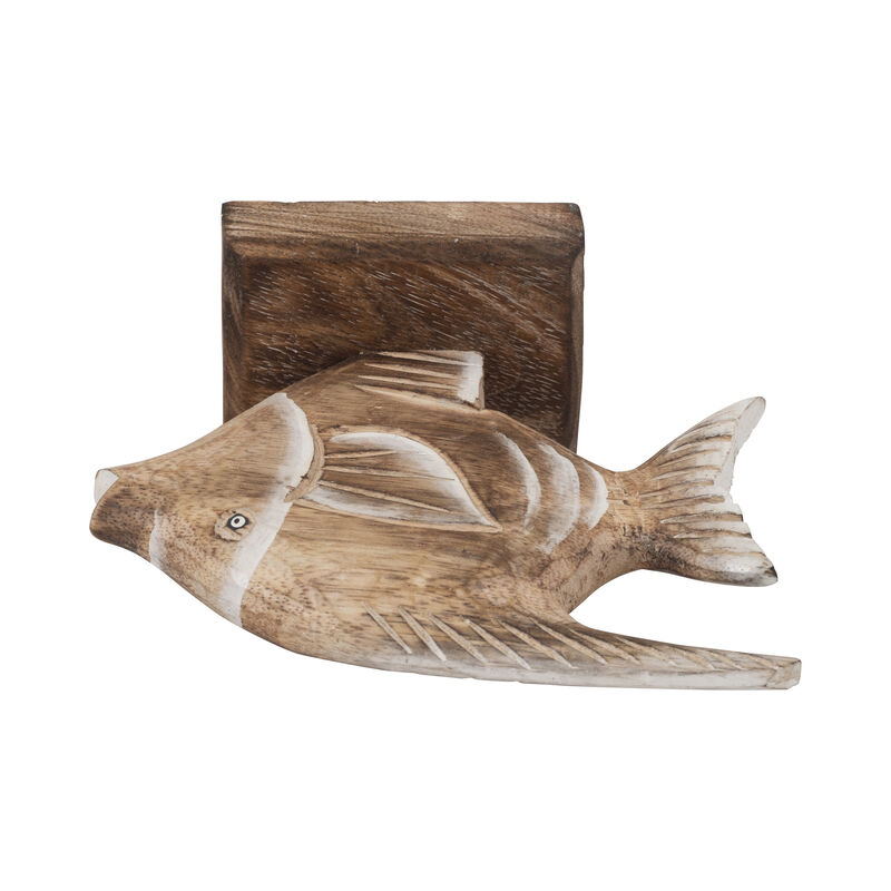 Wood, 8" Angel Fish, Natural image number 5