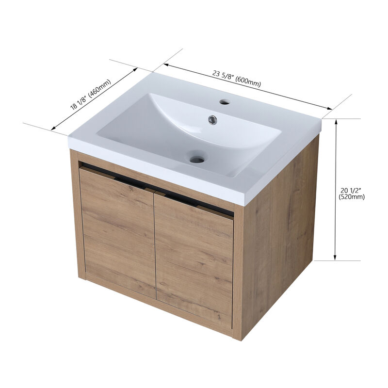 Bathroom Cabinet With Sink, Soft Close Doors, Float Mounting Design,24 Inch For Small Bathroom,24x18-00924 IMO-1(KD-Packing),W1286