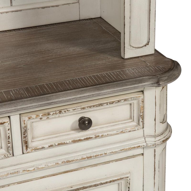 Liberty Furniture Magnolia Manor 3 Piece Desk & Hutch Set in Antique White image number 5
