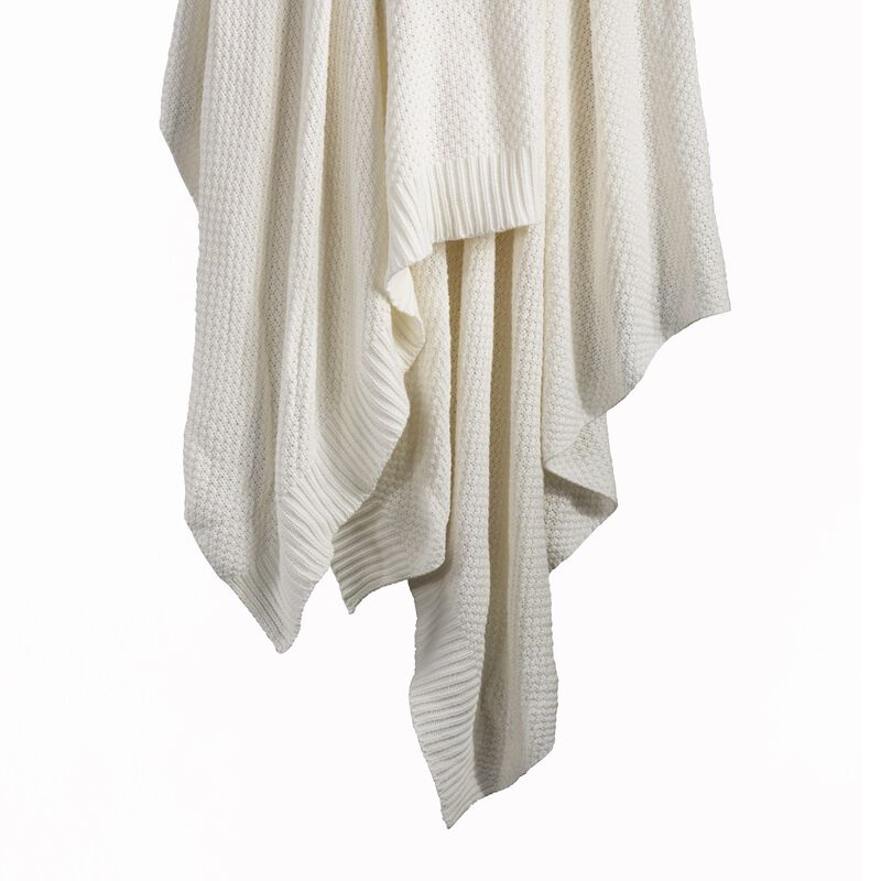 Cotton Knit White Twin Blanket image number 0