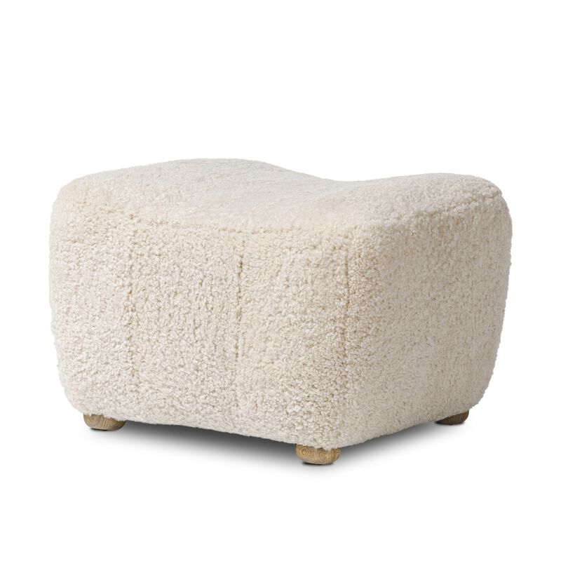 Oslo Beige Shearling Ottoman