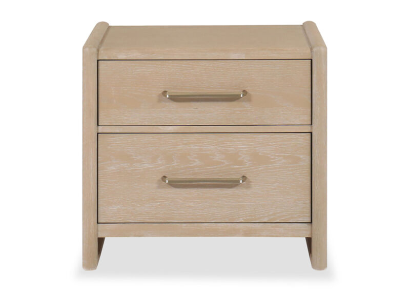 Gardenia 2 Drawer Oak Wood Nightstand in Chai image number 0