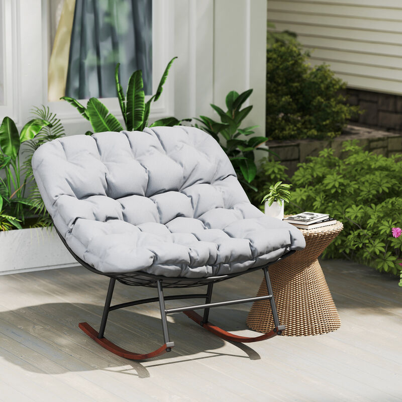 2PCS Wooden Rocking Chairs &ndash; Classic Outdoor Furniture for Porch, Patio, or Garden image number 5