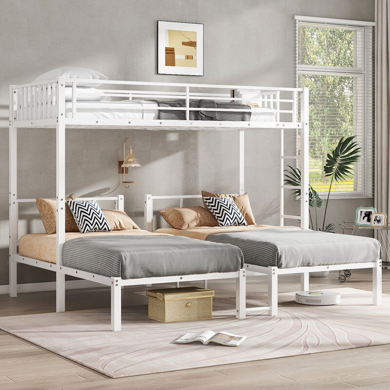 TATEUS Metal Triple Twin Bunk Beds for 3