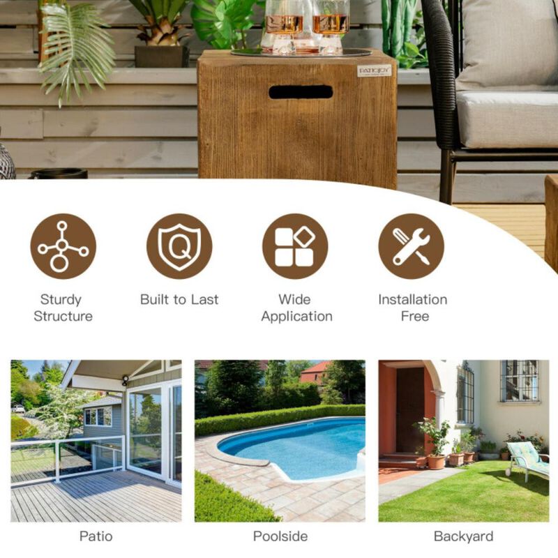 Hivvago 16 Inch Outdoor Hideaway Table Cover for Standard 20 LBS Propane Tank-B