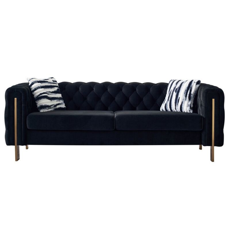 Grirn Velvet Chesterfield Sofa image number 0
