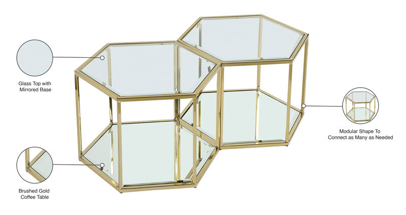 Meridian Furniture Sei Brushed Gold Coffee Table image number 4