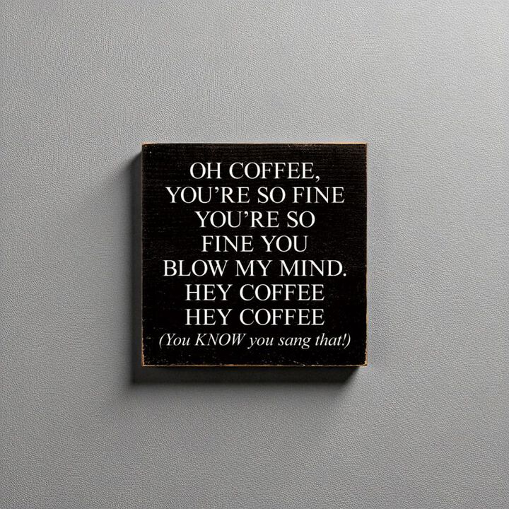 Funny Coffee Quote Wood Sign Wall Decor for Kitchen Coffee Bar