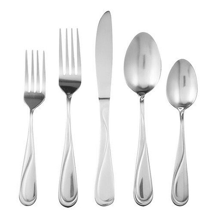 Gibson Home Trillium Plus 24 Piece Stainless Steel Flatware Set with 4 Steak Knives