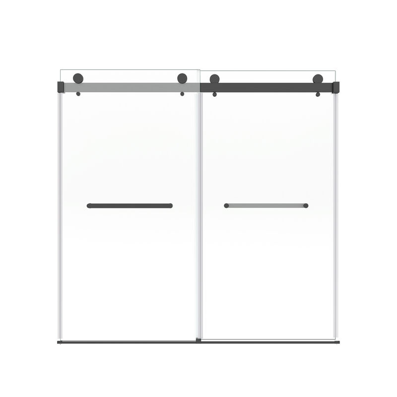 60x60 Shower Door with Assembly Template, Frameless Design and Silent Rollers