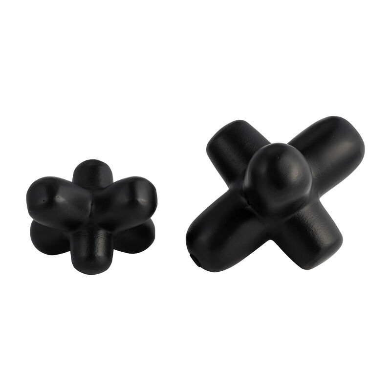 Black Geometric Orb Sculpture