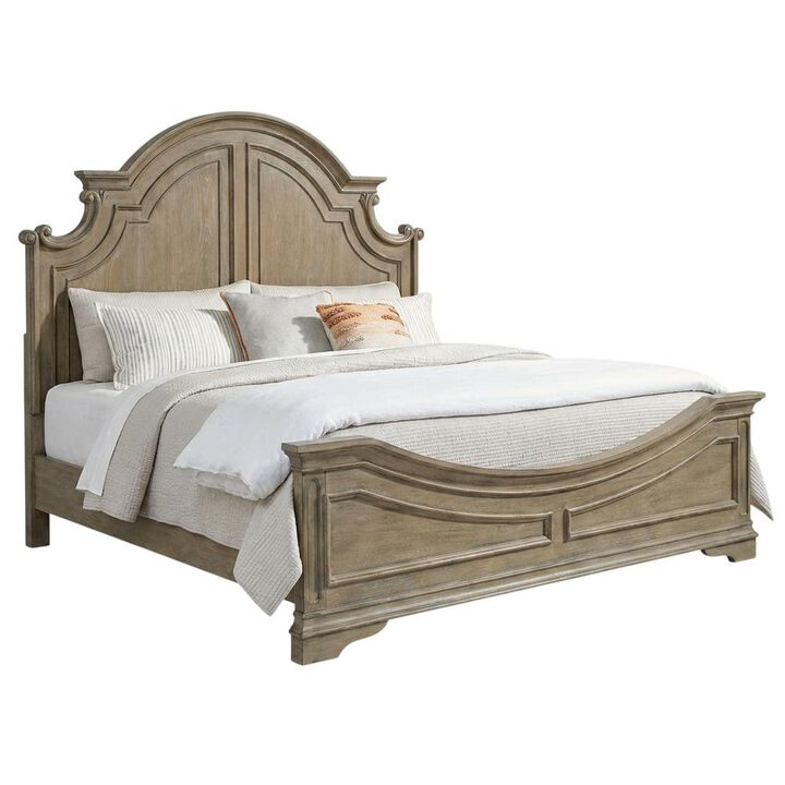 Liberty Furniture Magnolia Manor Queen Panel Bed in Weathered Bisque