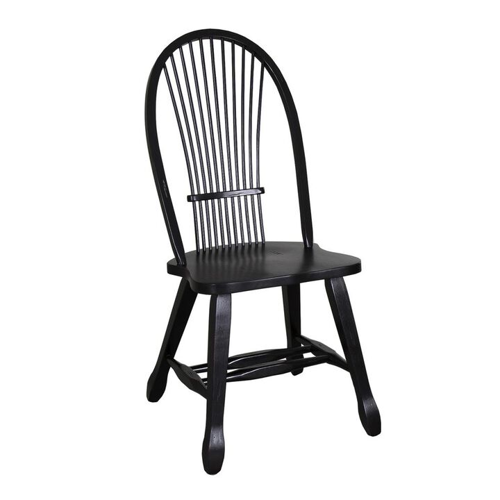 Liberty Furniture Treasures Sheaf Back Side Chair - Black-Set of 2 in Rustic Oak